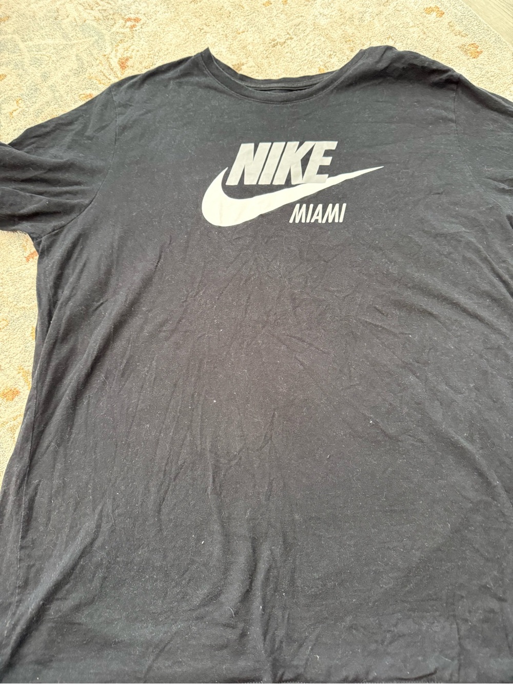 Nike Men's Black T-Shirt with White Miami Logo